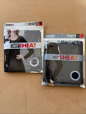 32 Degrees HEAT Women's Base Layer Set - Black & Gray